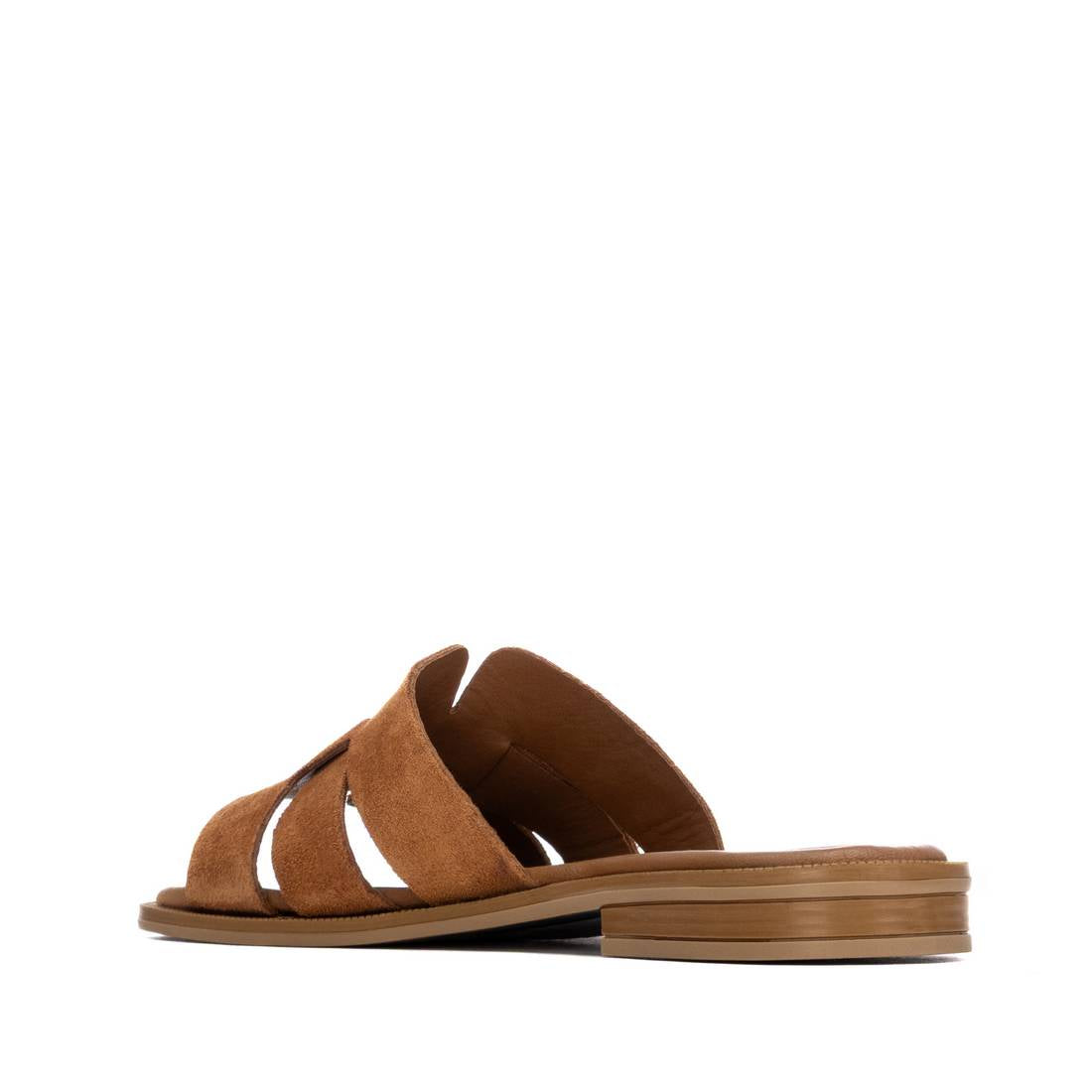 Carmela 16306105 sandale cuir camel plate