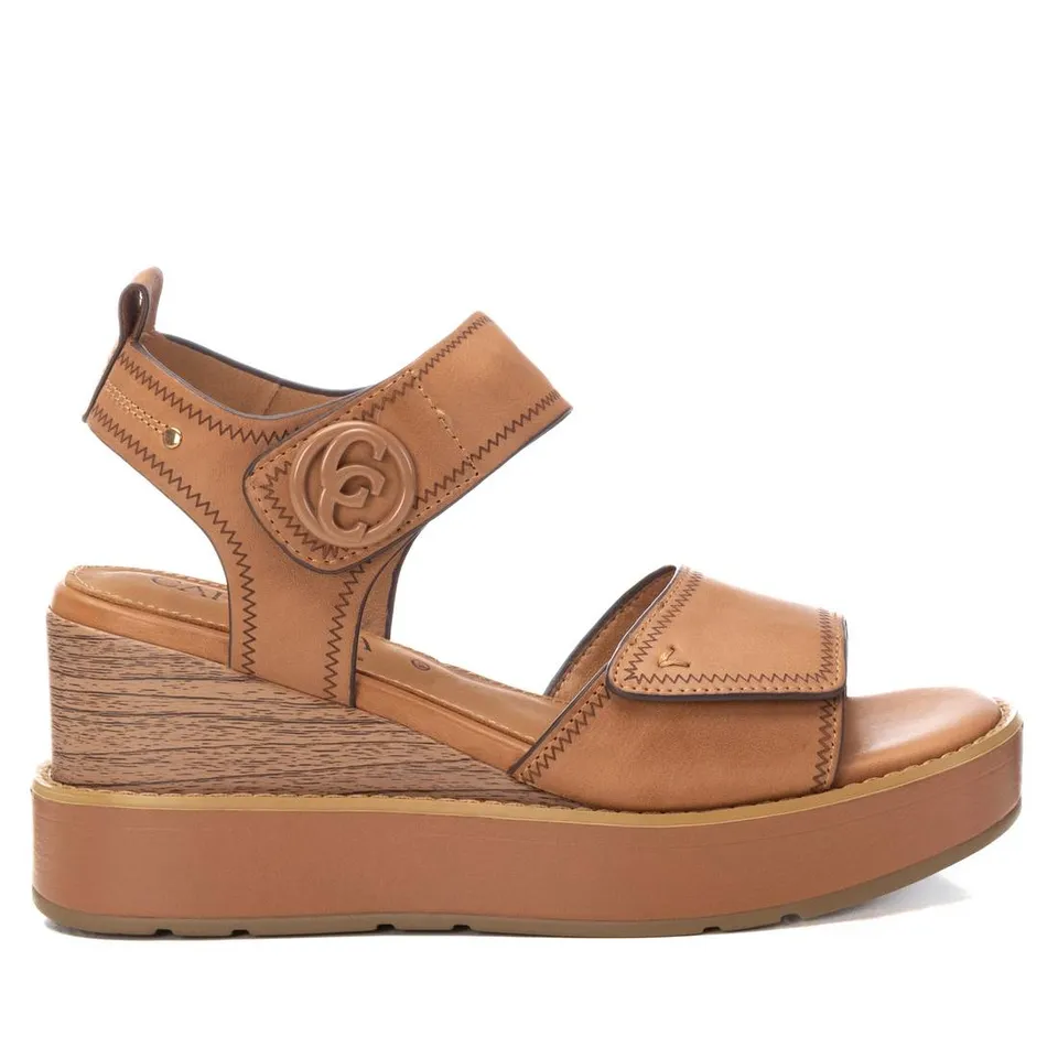 Carmela 162239 16223901 sandale compensée camel cuir