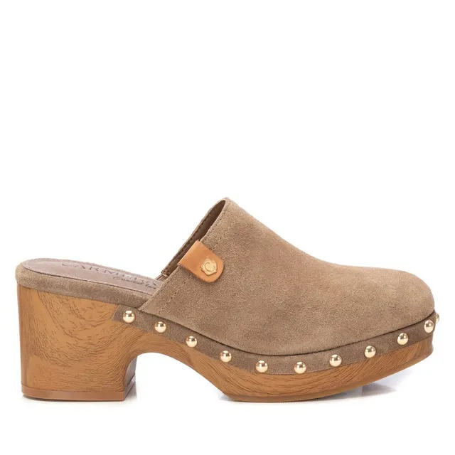Carmela 16147502 sabots cuir marron talon 7 cm