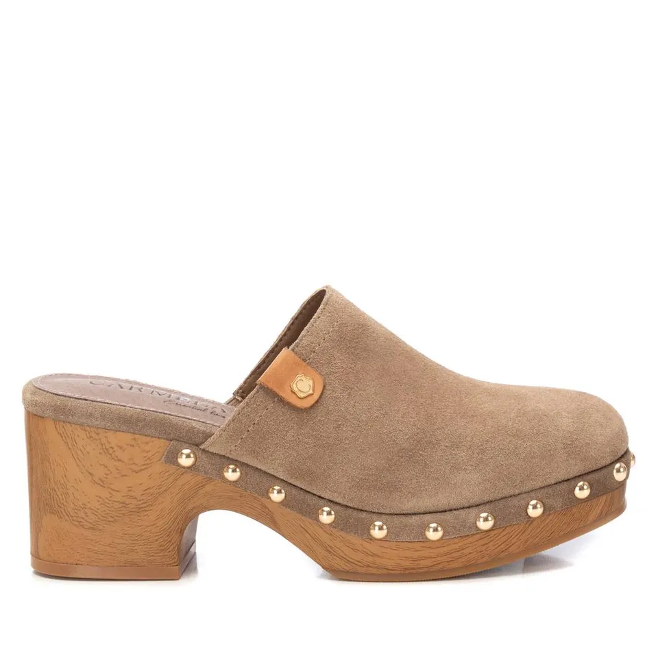 Carmela 16147502 sabots cuir marron talon 7 cm