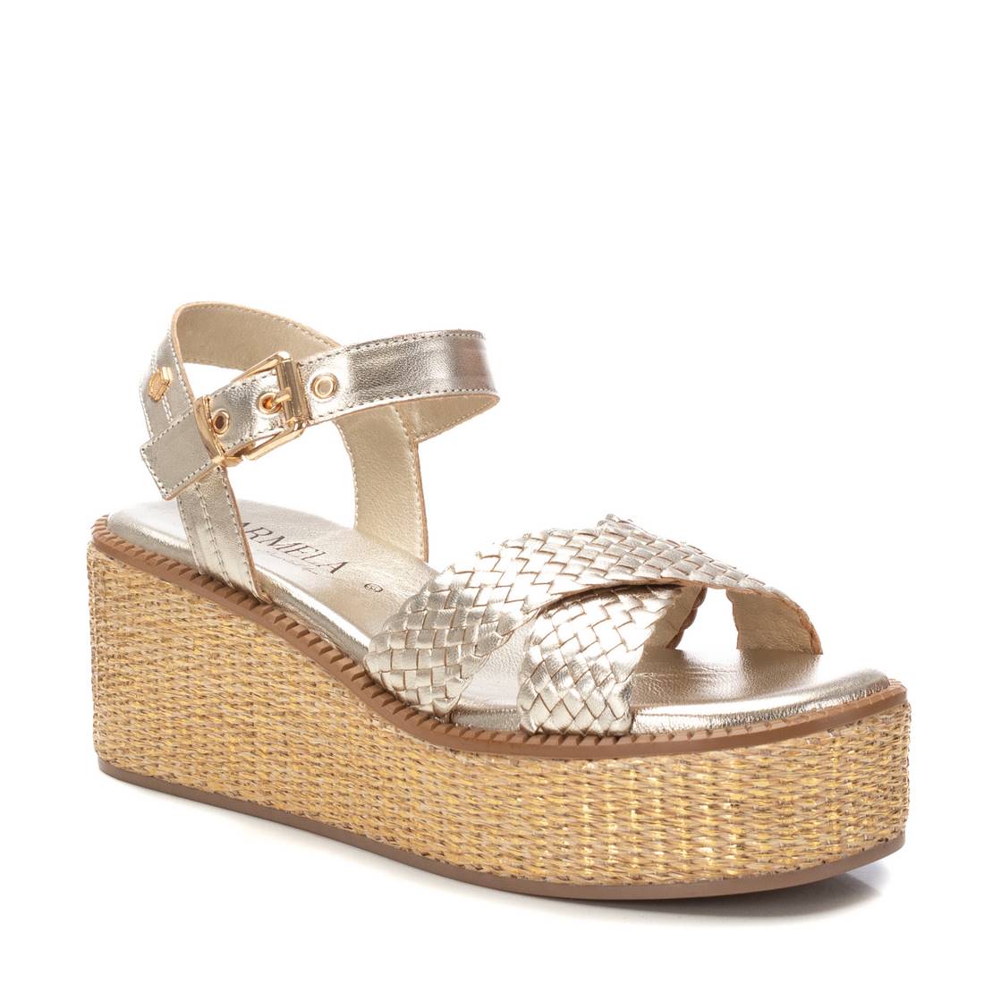 Carmela 16236103 sandale compensée cuir doré