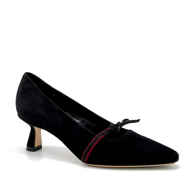 ELATA 51521 escarpins suède noir talon 5,5 cm