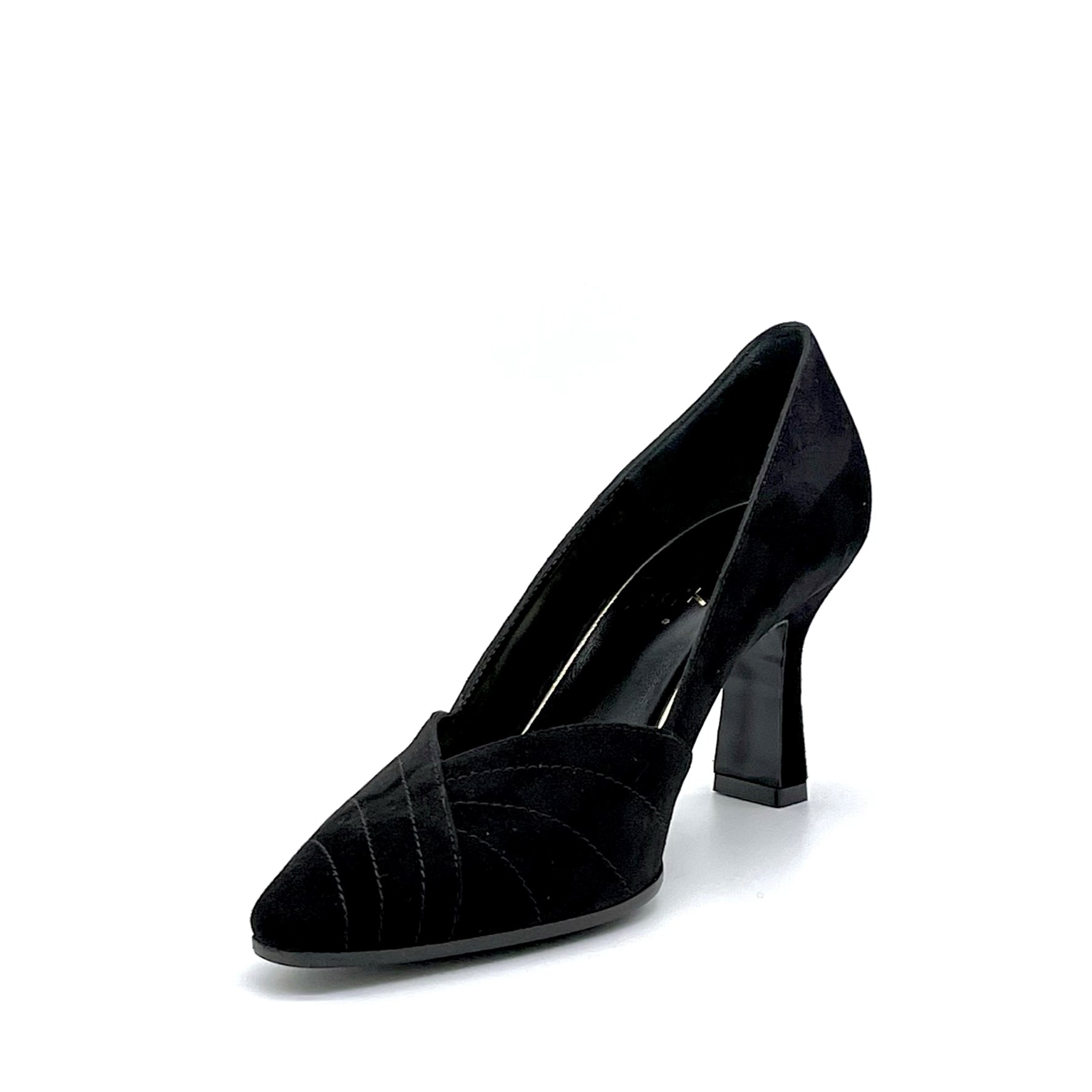 Elata 52506 escarpins suède noir talon 7,5 cm