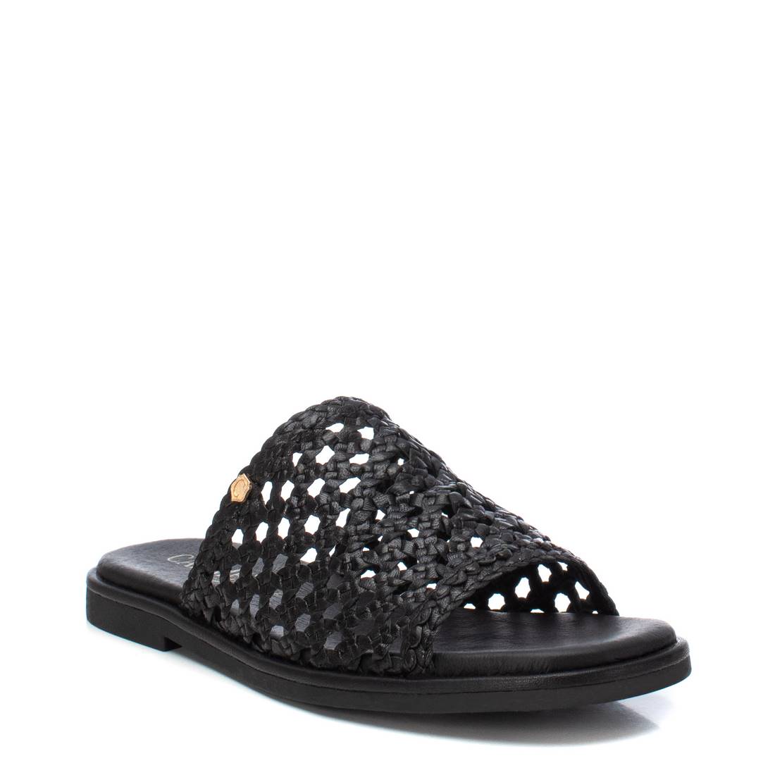 Carmela 16148903 sandales cuir noir plates