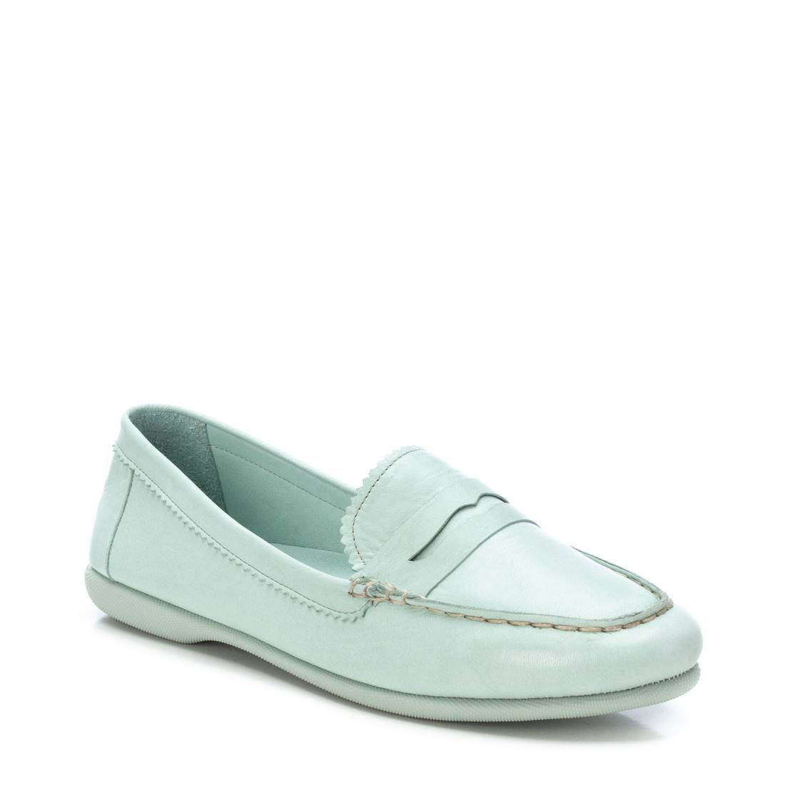 Carmela 16061107 mocassins cuir vert talon plat été