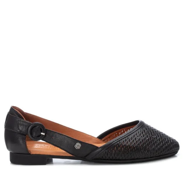 Carmela 16076005 ballerine cuir noir boucles