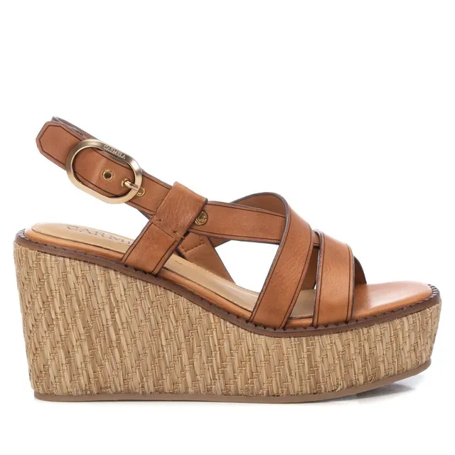 Carmela 16154602 sandale femme marron cuir compensée 9 cm
