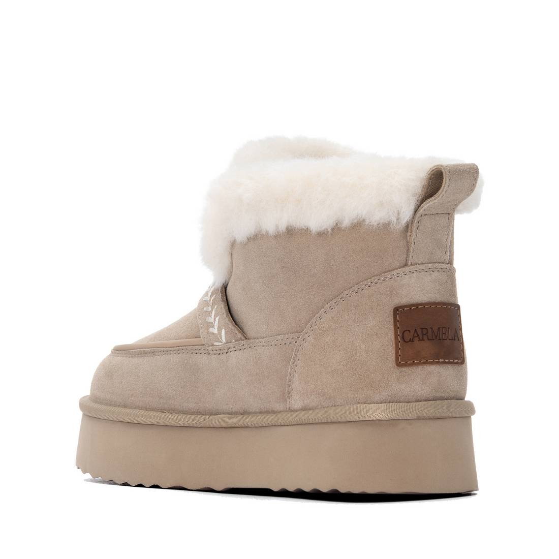 Carmela 16418803 bottine cuir marron talon plat