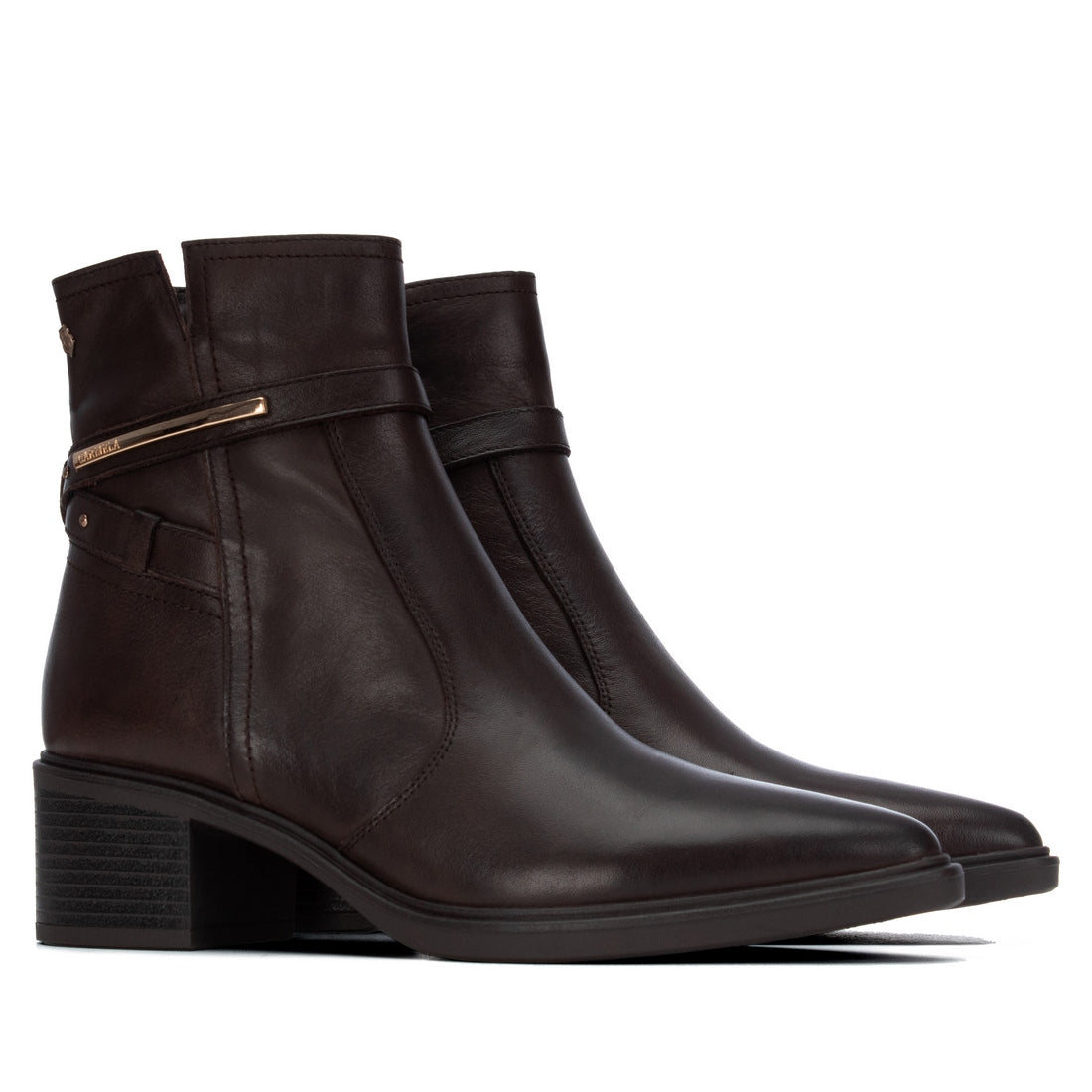 Carmela 16433202 bottine marron cuir talon bas