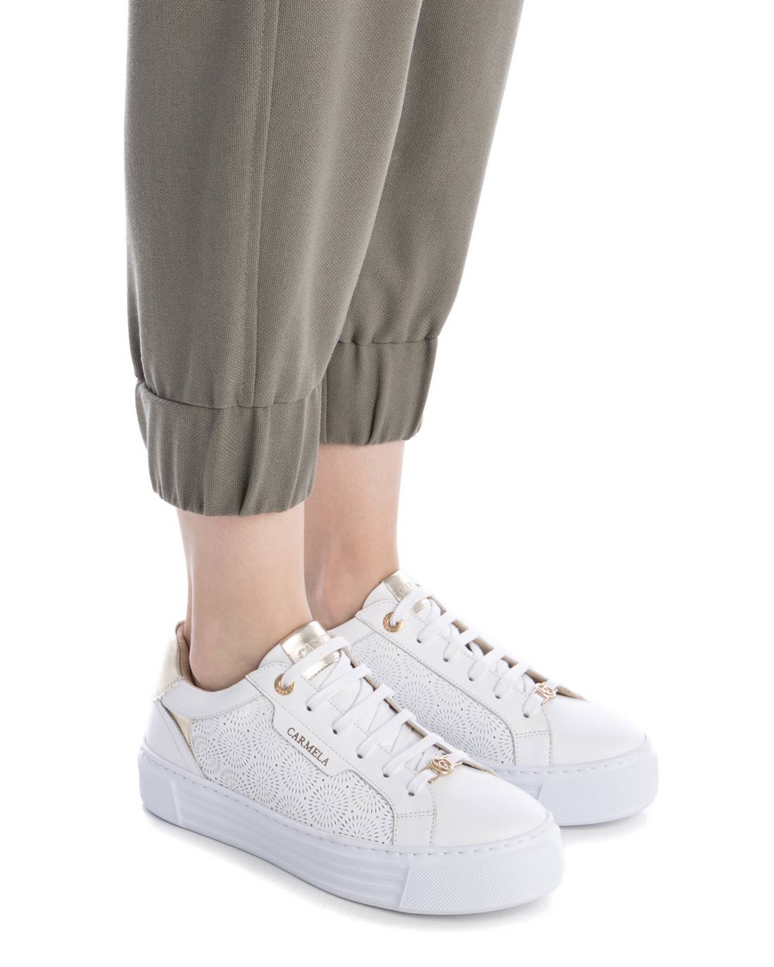 Carmela 16205802 sneakers cuir blanc ajourées