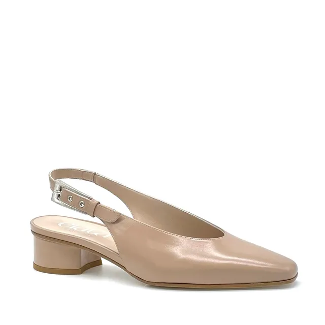 Elata 15169 slingback cuir marron talon 3,5 cm