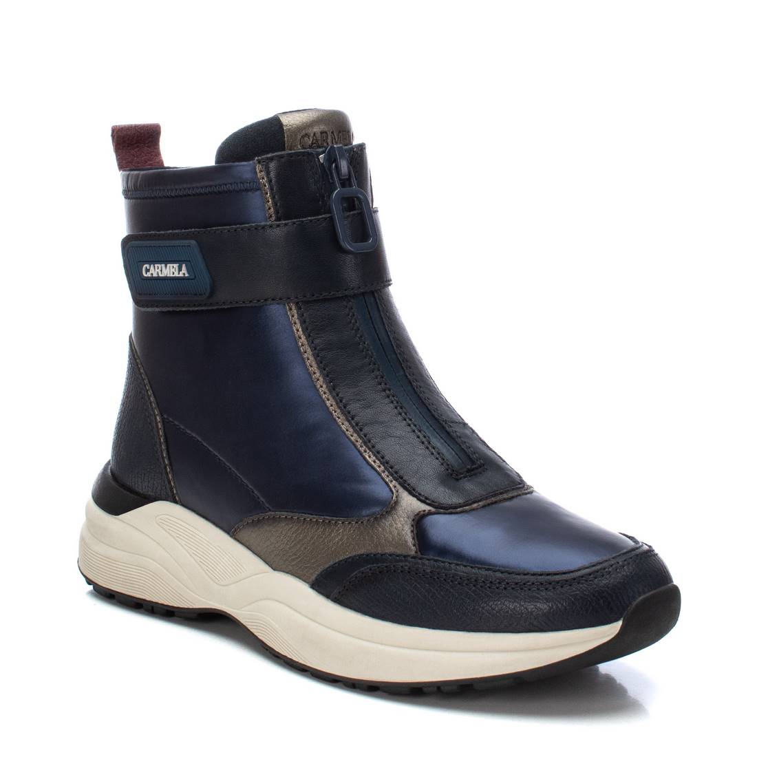 Carmela 16196203 sneaker femme bleu cuir montante