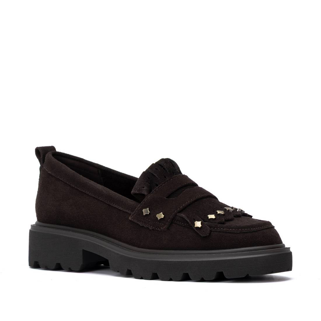 Carmela 16431105 mocassin femme marron cuir talonnette