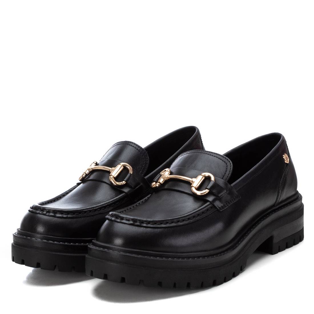 Carmela 16178202 mocassin femme noir cuir mors métal