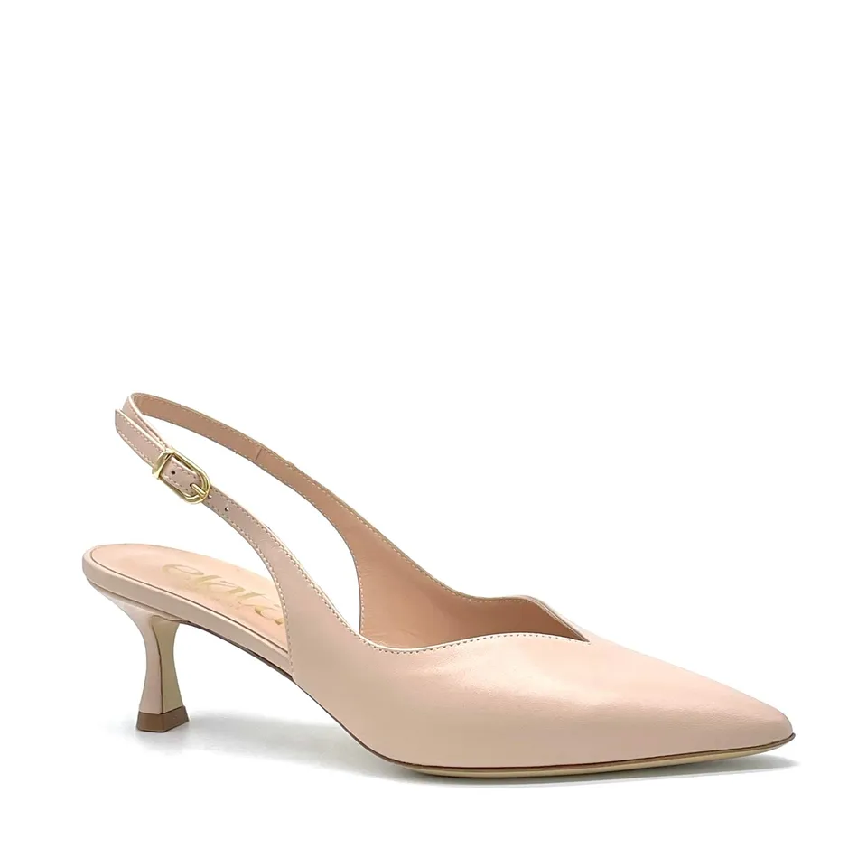 Elata 16161 slingback cuir nude talon 5,5cm