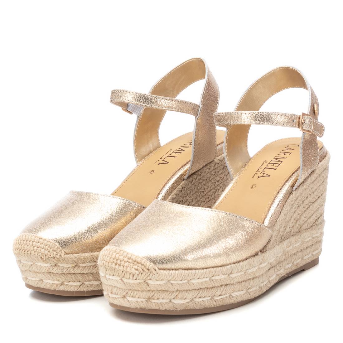 Carmela 16162601 espadrilles compensées dorées 9 cm