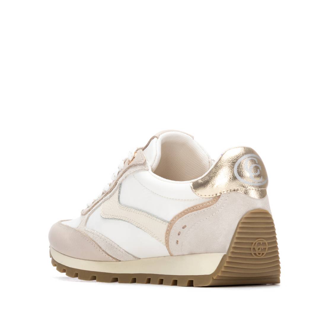 Carmela 16311401 baskets femme beige cuir à lacets
