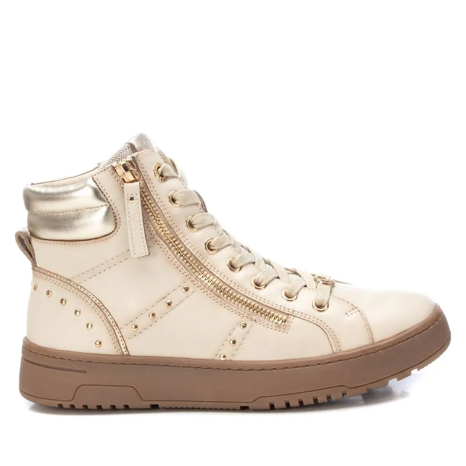 Carmela 16180504 bottines cuir blanc zip plat