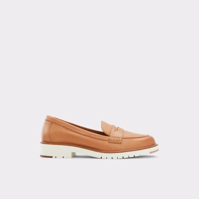 ALDO Ibreda mocassins cuir marron bout carré