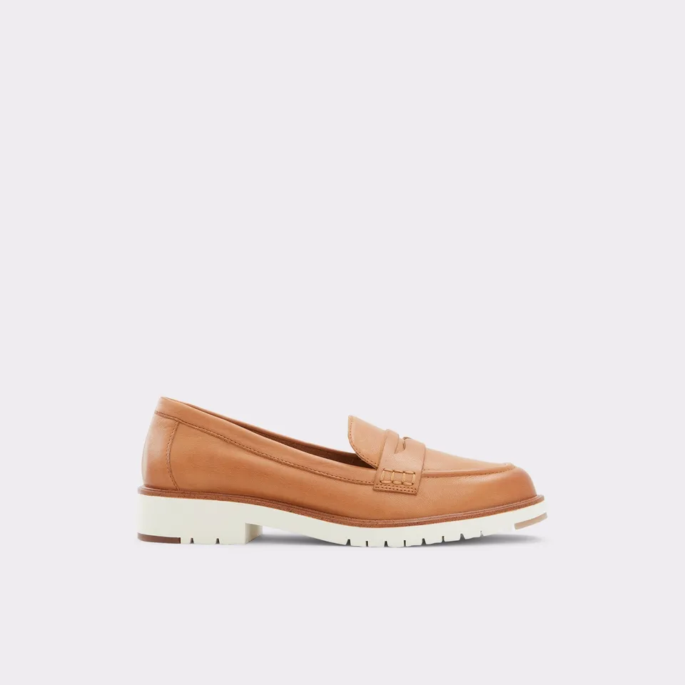 ALDO Ibreda mocassins cuir marron bout carré