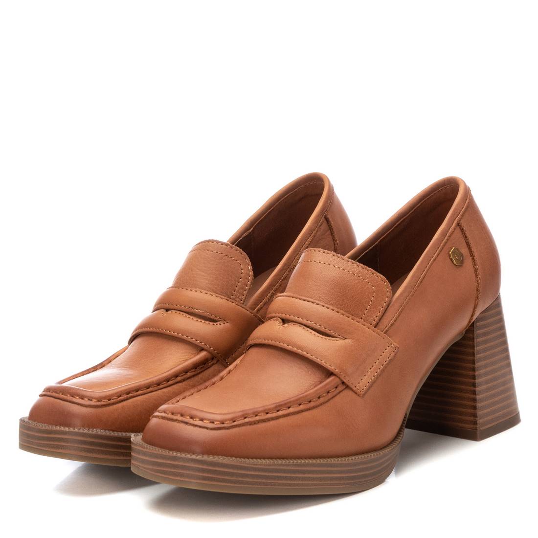 Carmela 16121801 mocassin femme marron cuir talon 8 cm