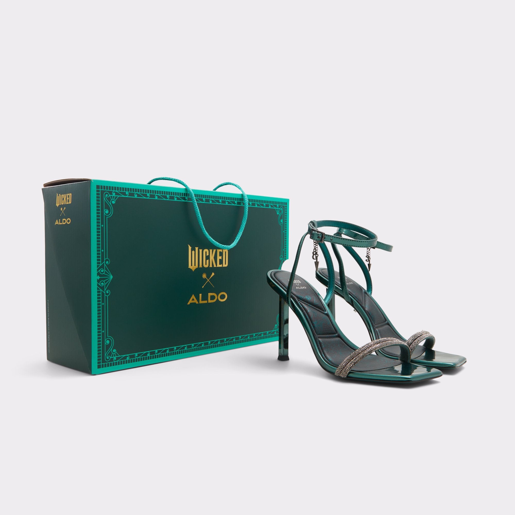 ALDO Bewitching sandales vert émeraude talon fiole
