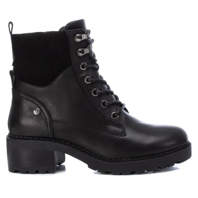 Carmela 16019901 bottines femme noir cuir plates lacets