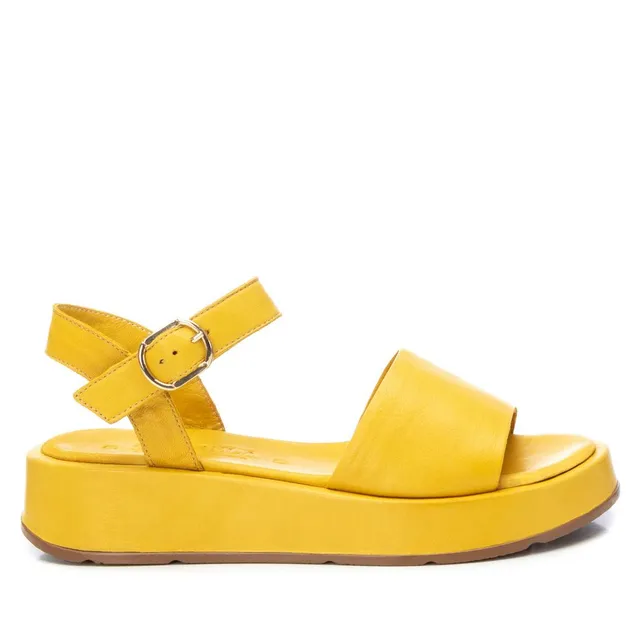 Carmela 16077503 sandales cuir jaune plateforme 4cm
