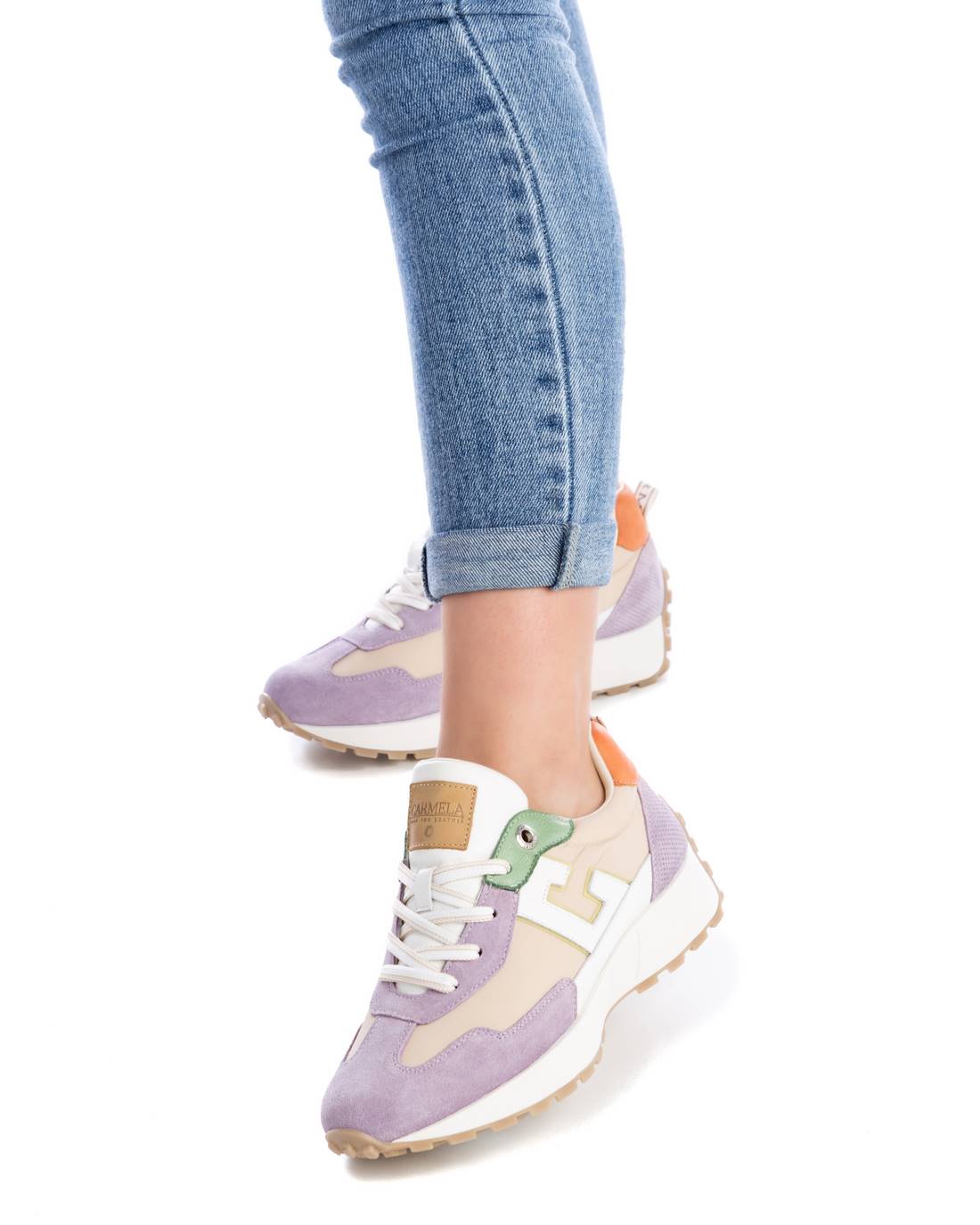 Carmela 16066406 baskets cuir violet pastel