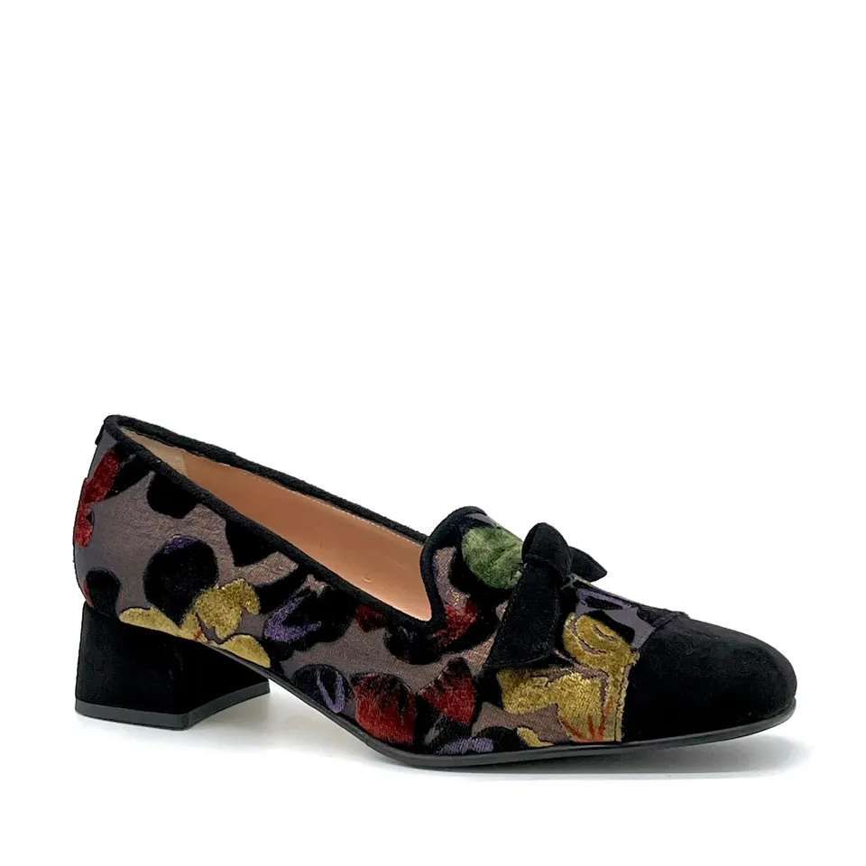 Elata 74709 mocassins noir velours et daim talon 3,5 cm