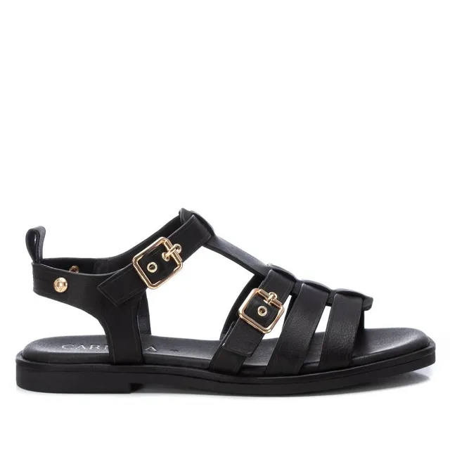 Carmela 16139803 sandales femme noir cuir boucle