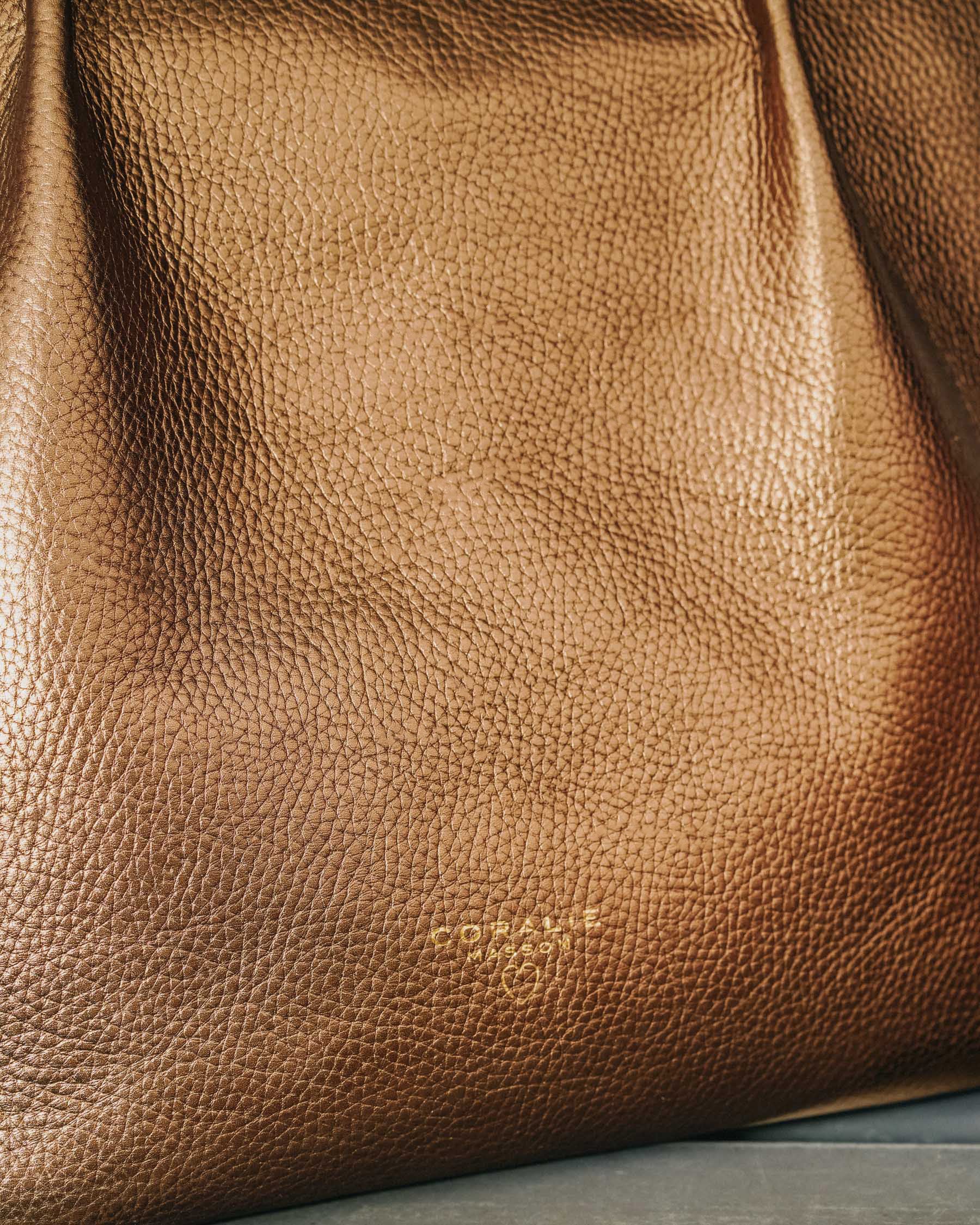 Coralie Masson Steevie sac cabas cuir bronze