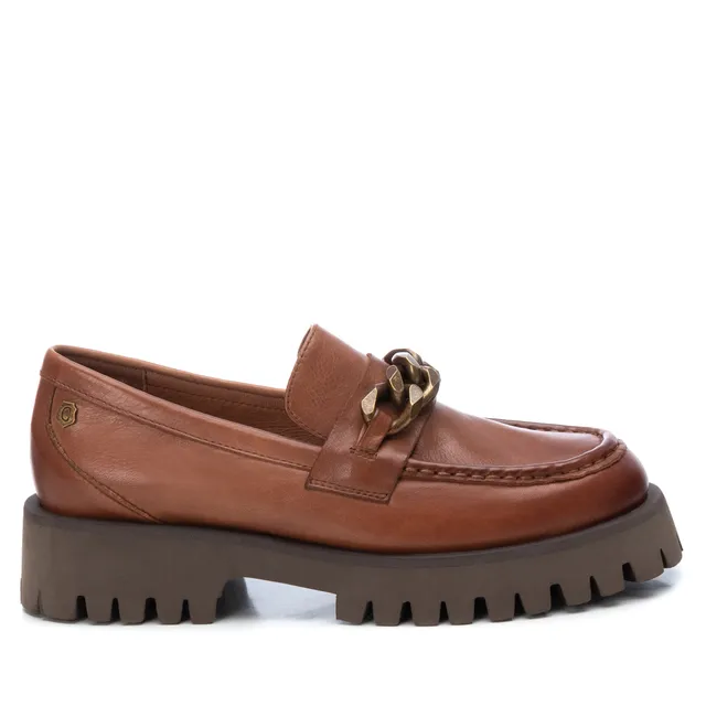 Carmela 16035802 mocassin cuir marron chaîne