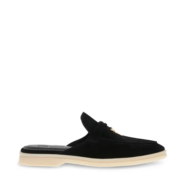 Steve Madden Patrizia sandale plate noir suède