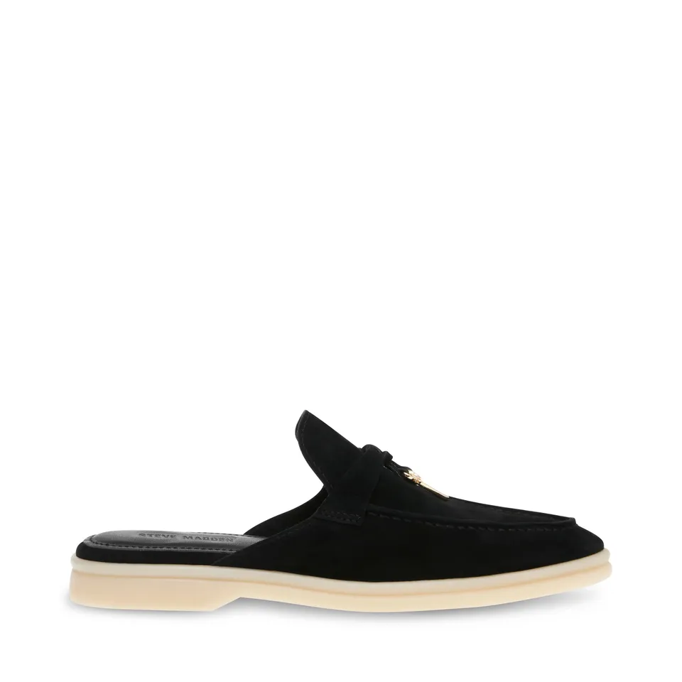 Steve Madden Patrizia sandale plate noir suède