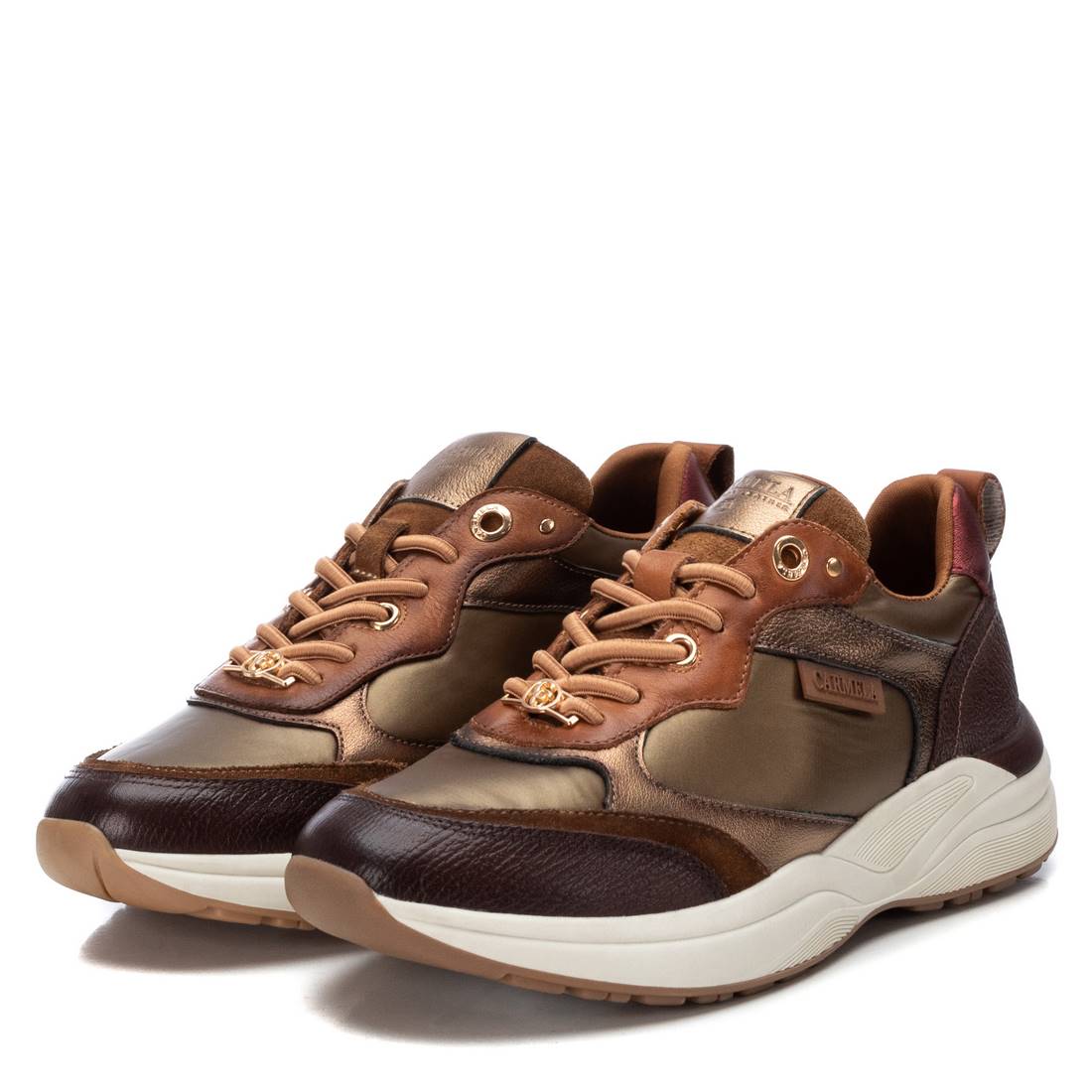 Carmela 16183904 tennis cuir marron lacets