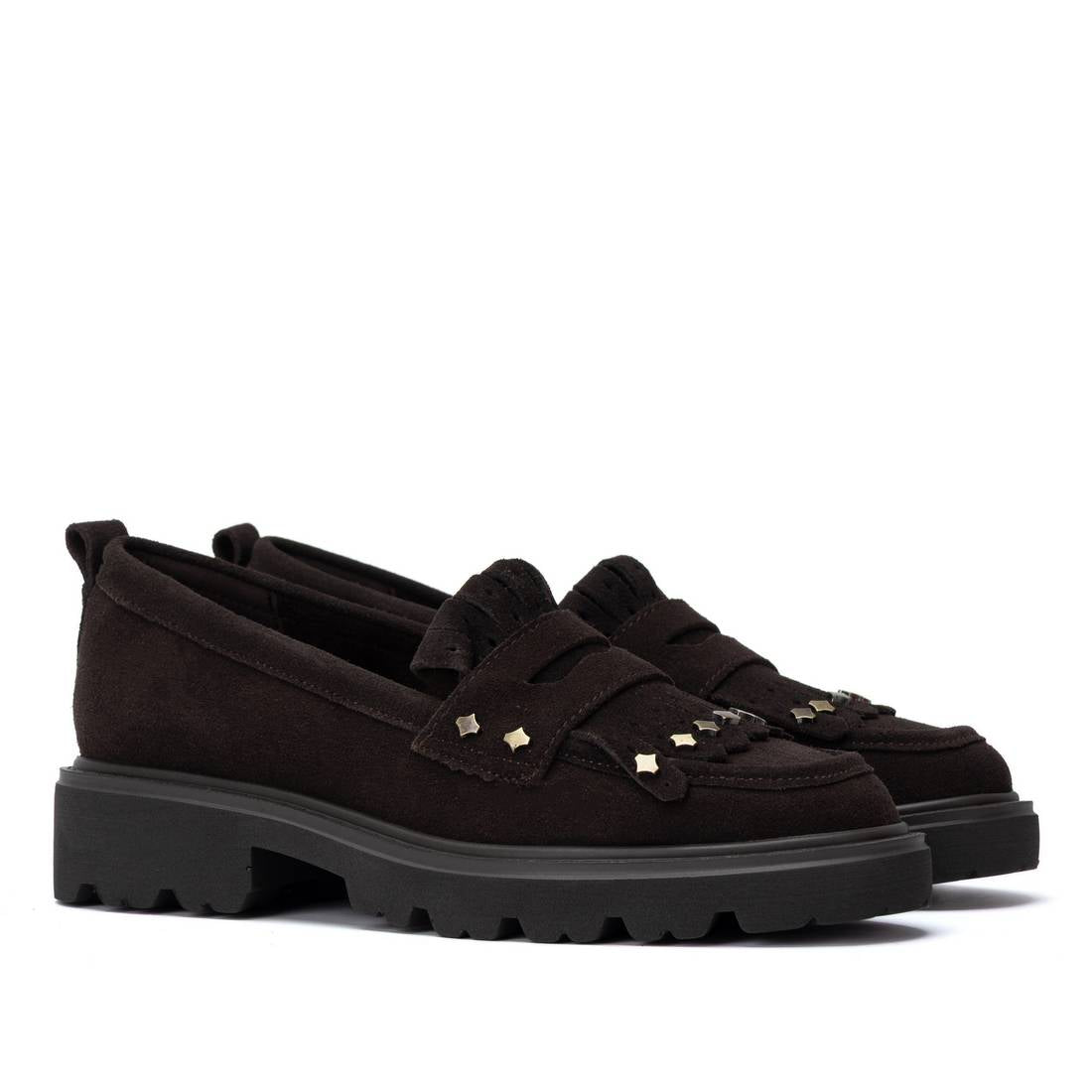Carmela 16431105 mocassin femme marron cuir talonnette