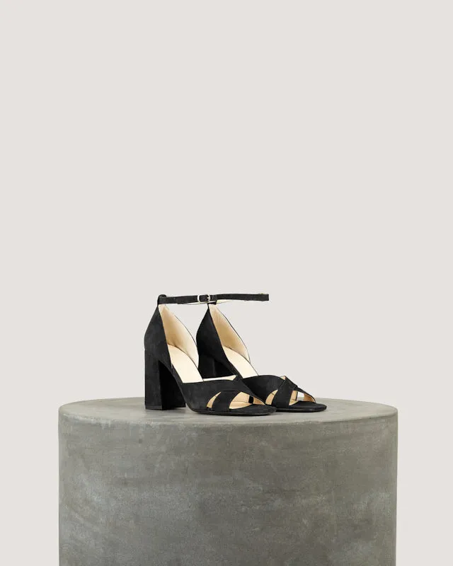 Tila March Gabrielle sandale daim noir talon 8 cm