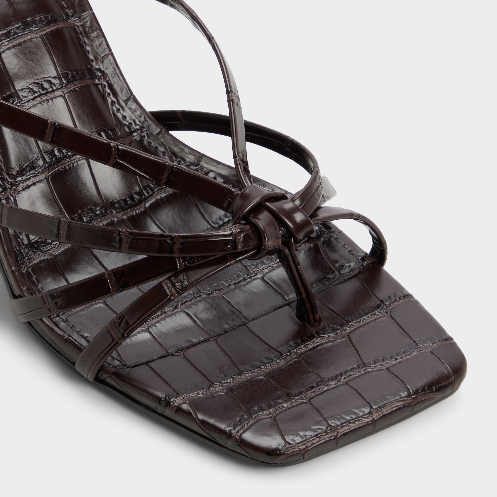 Aldo Lumera mules à talon marron croco