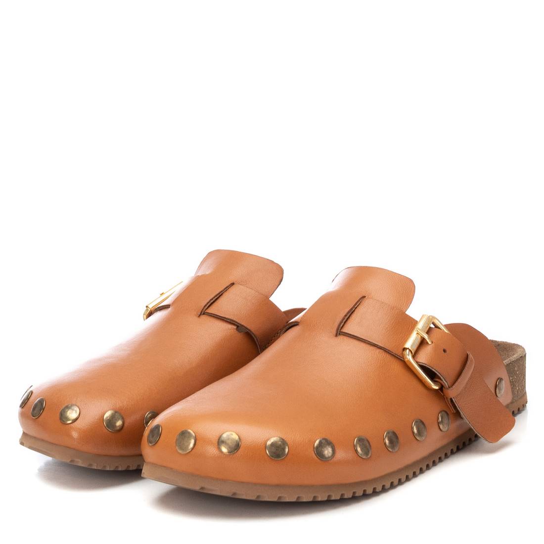 Carmela 16212702 sabot femme camel cuir clouté