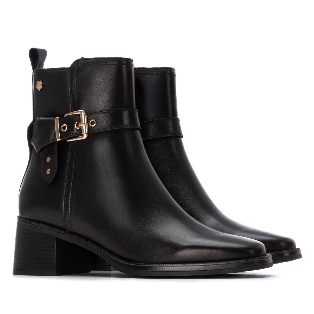 Carmela 16254102 bottine femme noir cuir talon moyen