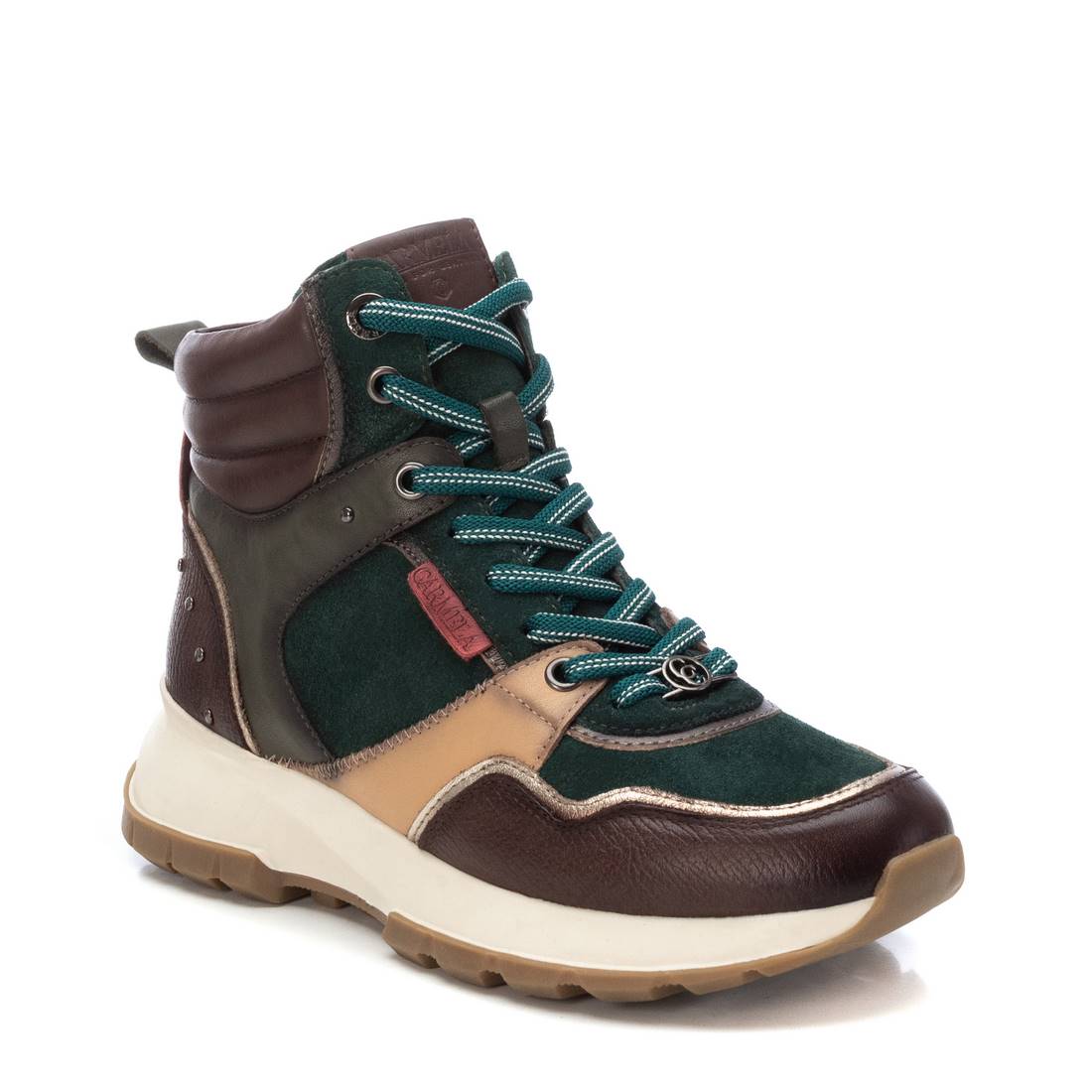 Carmela 16182905 bottine cuir vert zip plate