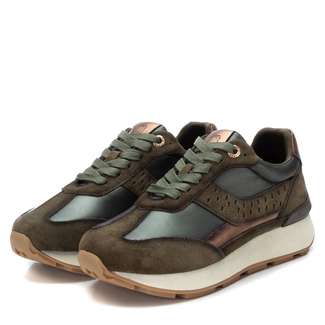 Carmela 16116602 basket femme verte cuir véritable