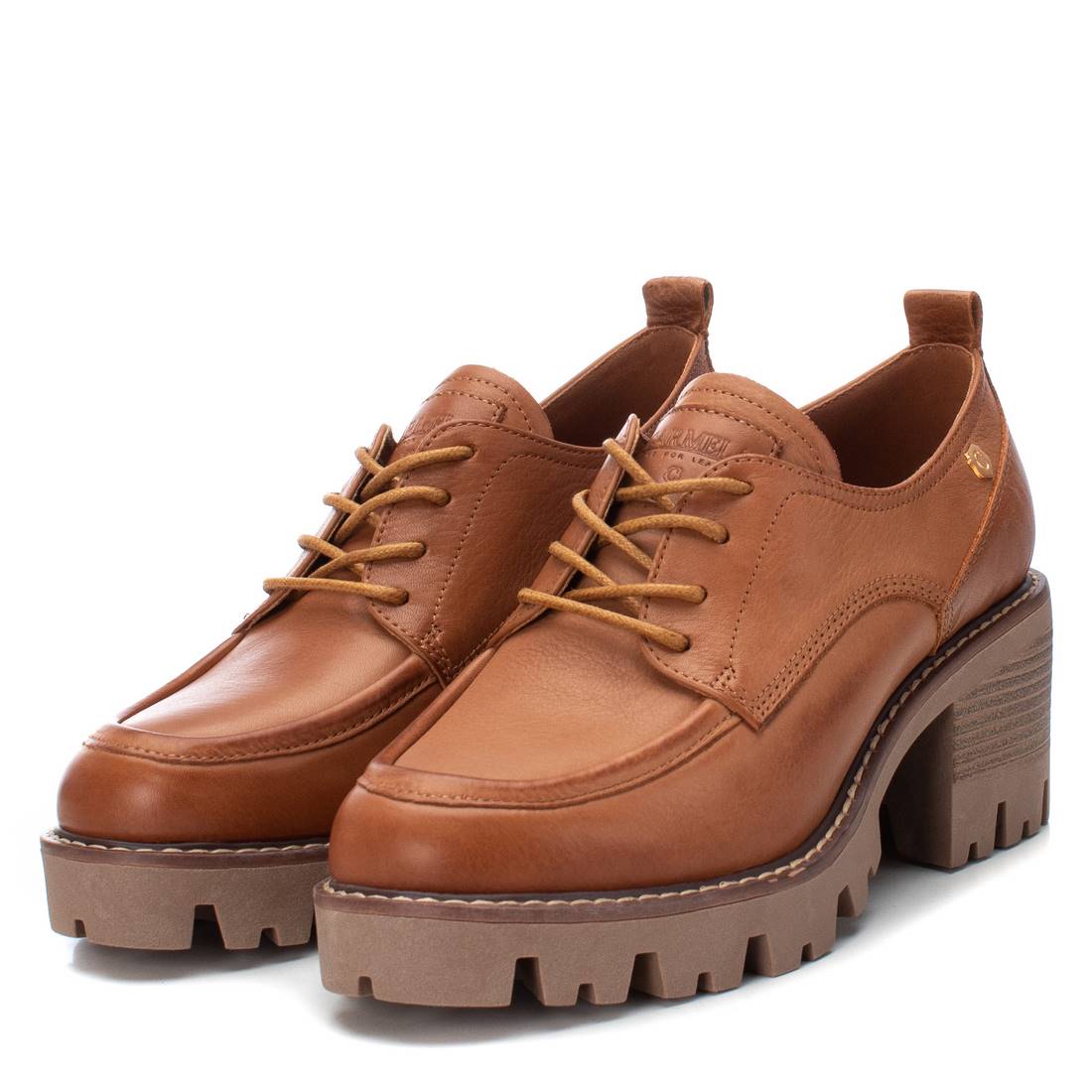 Carmela 16108901 derbies femme cuir marron talon 7 cm