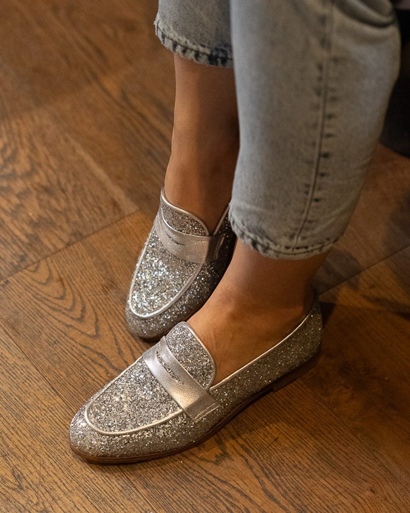 Dessine Moi Un Soulier Romy mocassin glitter argent