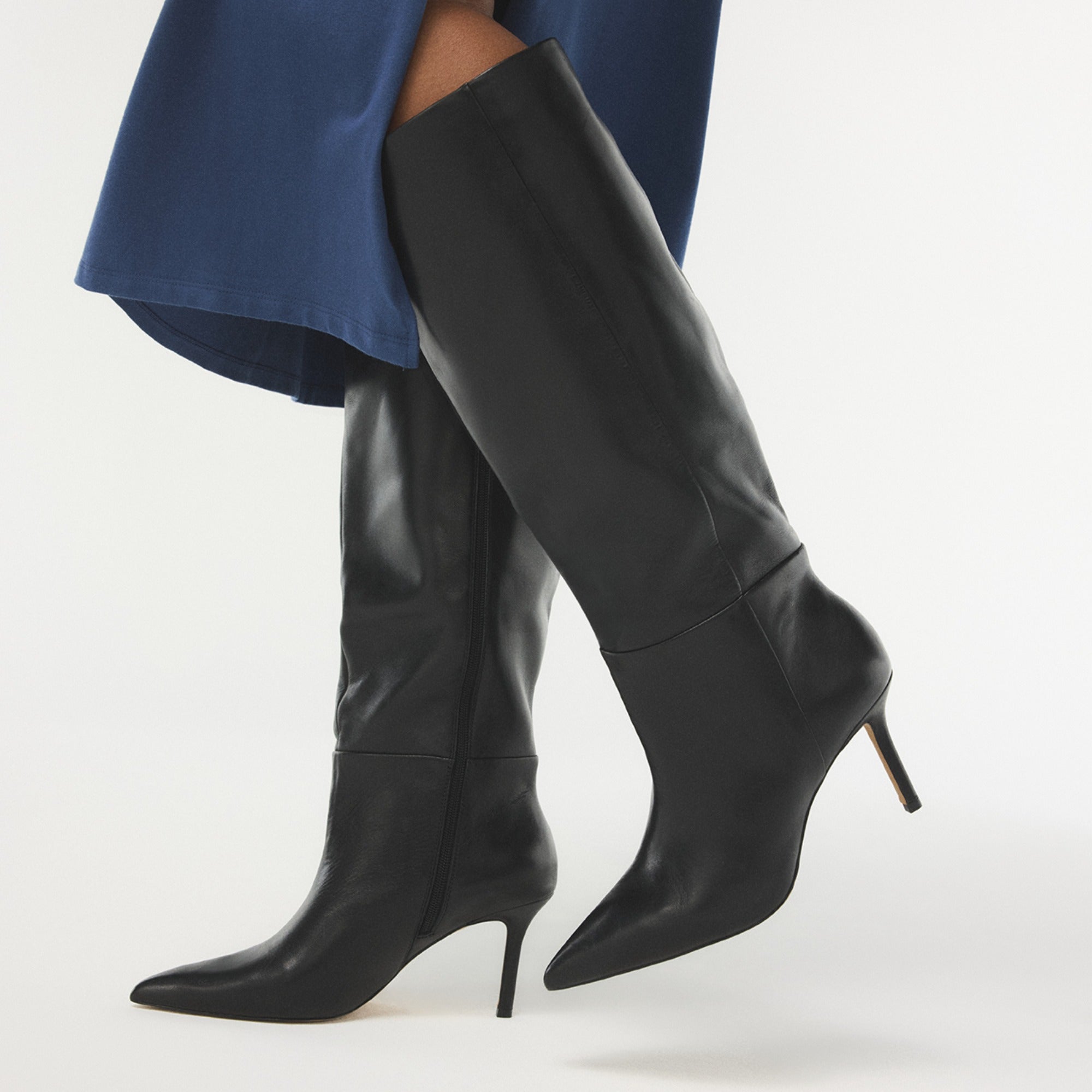 ALDO Saphiria-XWC bottes hautes noires mollet large