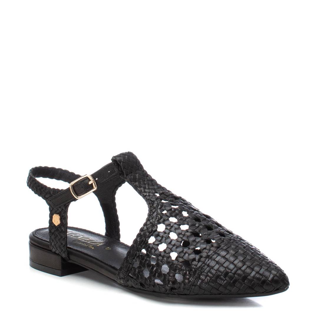 Carmela 16147404 ballerine femme cuir noir métallisé