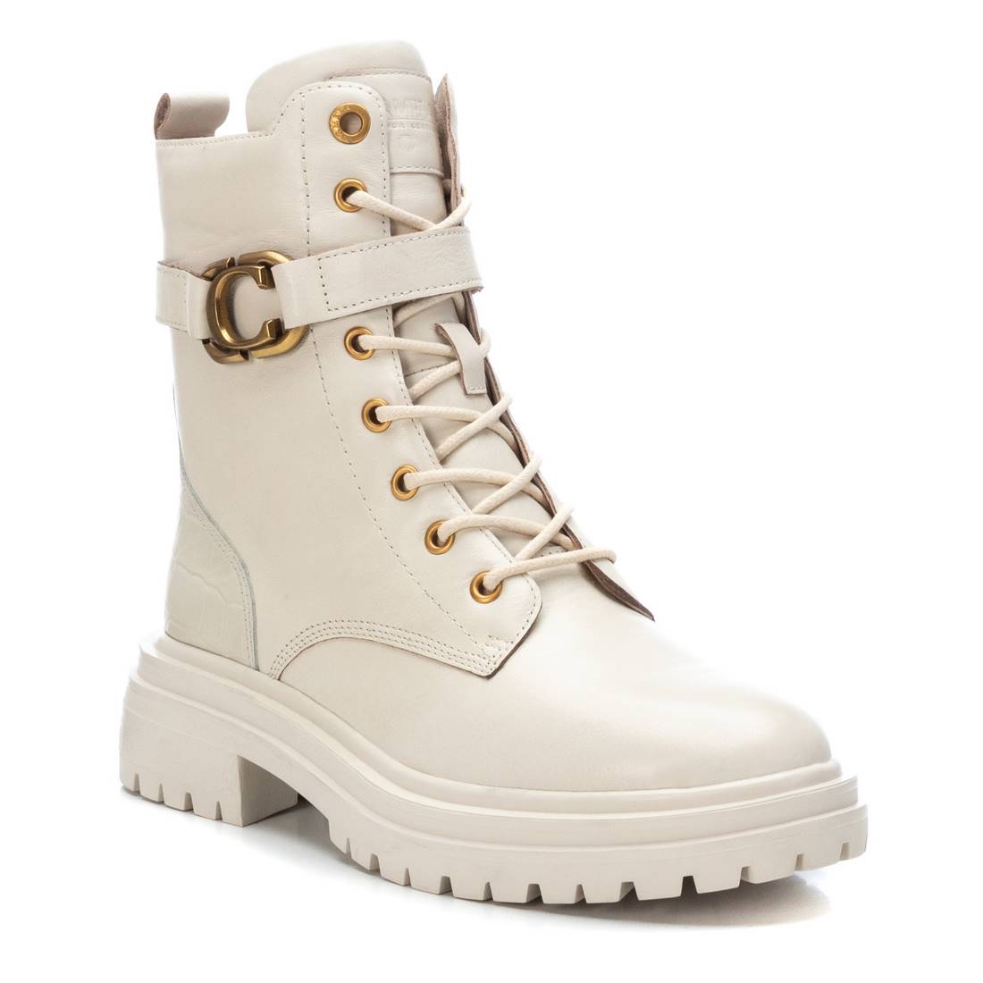 Carmela 16089102 bottines militaires cuir blanc