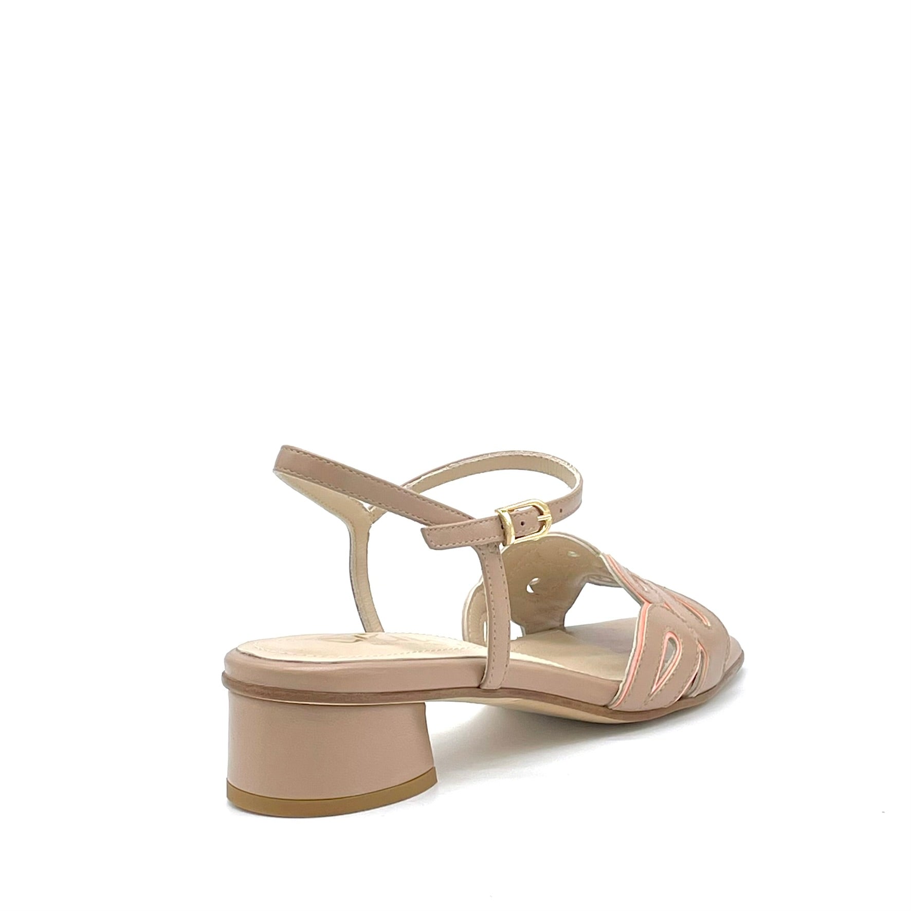 ELATA 16130 sandales cuir cannella orange talon 3,5 cm