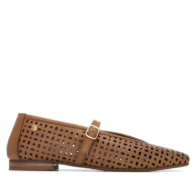 Carmela 16304801 ballerines cuir camel boucle